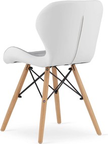 LAGO szürke-fehér szék öko bőrből