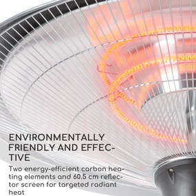 Heizsporn, mennyezeti hősugárzó, 60,5 cm (Ø), LED lámpa, távirányító
