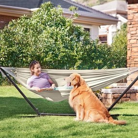 Függőágy, 210 x 150 cm-es függőágy állvánnyal, bézs