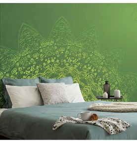 Fotótapéta modern mandala elemek a zöld árnyalataiban - 375x250 -