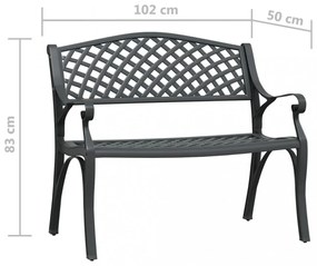 fekete öntött alumínium kerti pad 102 cm