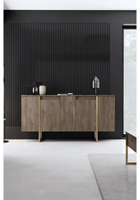 Konzolasztal Luxe - Walnut, Gold