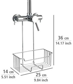 WENKO 23499100 - Zuhanypolc MILO 25x36 cm rozsdamentes acél/ezüst/átlátszó