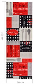 Cuisine&quot; mintájú mosható konyhaszőnyeg 60 x 300 cm&quot;
