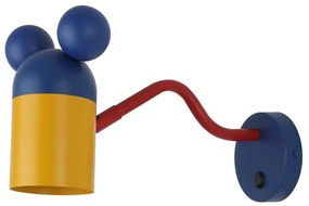 Kék gyerek fali lámpa fém búrával Mouse – GTV