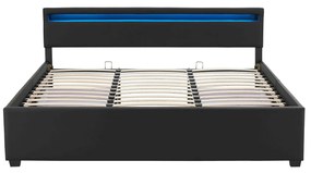 Deuba Kárpitozott ágy Lyon 140 x 200 cm - fekete