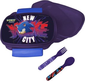 Sonic a sündisznó Get Me szendvicsdoboz + evőeszköz szett