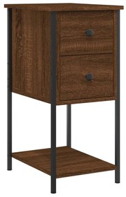 2 db barna tölgyszínű szerelt fa éjjeliszekrény 32x42x70 cm