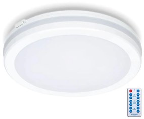Kobi LED Fürdőszobai mennyezeti lámpa érzékelővel LED/24W/230V átm. 30 cm fehér + távirányító KB0349