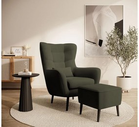 Fotel lábtartóval Veneza VZ1  (oliva + fekete). 1098945
