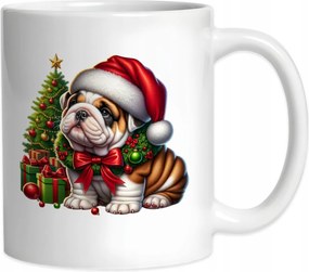 Karácsonyi bögre Kutyával Bulldog Kutya Karácsony 330ml