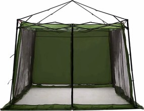 vidaXL Belső sátor tetővel tárolóval Zöld 303 x 303 x 196 cm taft