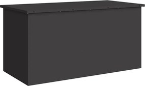 vidaXL Kültéri Tároló Doboz Fekete 100 x 50,5 x 50 cm Acél