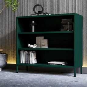 Alacsony polcos szekrény LUCA , 1000 x 900 x 350 mm, Modern: palack zöld