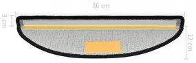 10 db antracitszürke lépcsőszőnyeg 56x17x3 cm