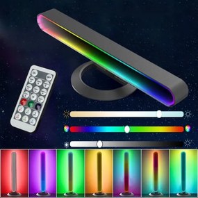 SZETT 2x LED RGBIC dimmelhető asztali lámpa LED/5W/5V fekete + távirányító