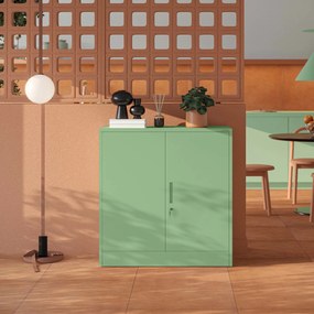 Alacsony fém irattartó szekrény BEATA, 900 x 930 x 400 mm, Fresh Style: pasztellzöld