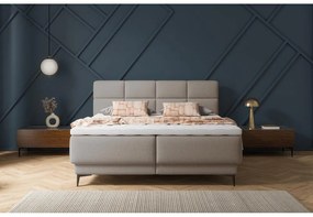 Kontinentális franciaágy 180 cm Riviera 180 (ágyráccsal és matraccal) (tárolóhellyel) (közepes bézs + fekete). 1099641