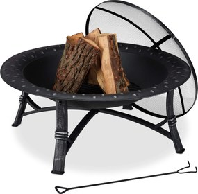 Fém hordozható tűzrakóhely FIREBOWL ∅ 90 cm, fekete