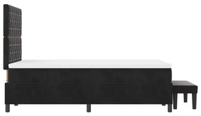 Box Spring Ágy Matraccal &amp; Paddal Fekete 120x190 cm Bársony