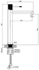 Cersanit S951-592 - Mosdócsap ZEN 32,2 cm fényezett króm