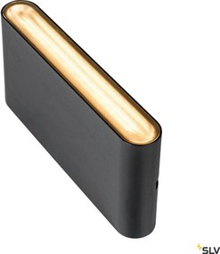 SLV 1007144 OVAL Modern Kültéri Fali Lámpa Fekete, Átlátszó LED IP65