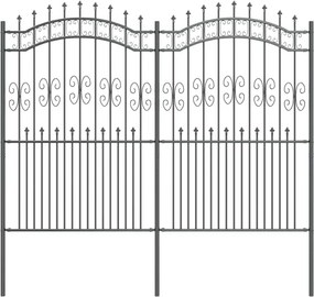 vidaXL Kerti Kerítés Szürke 240 x 228 cm Porszórt Acél