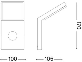 Ideal Lux - LED Kültéri lámpa érzékelővel STYLE LED/9W/230V CRI 90 IP54 antracit