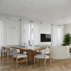 Krémszínű függőlámpa üveg búrával ø 12 cm Orbital – Sollux