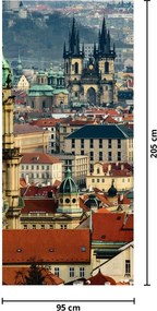 Fotótapéta ajtóra - Prágai panoráma (95x205cm)