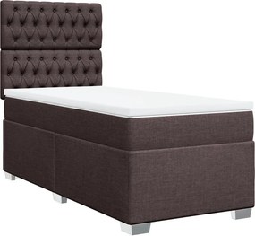 vidaXL sötétbarna szövet rugós ágy matraccal 80 x 200 cm
