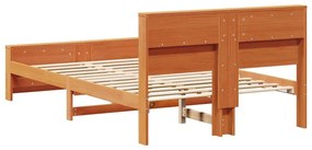 vidaXL Ágykeret fejtámlával Faggyú barna 140 x 190 cm Faanyag