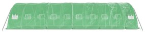 zöld acélvázas melegház 50 m² 10 x 5 x 2,3 m