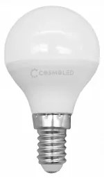 LED lámpa , égő , kisgömb ,  E14 foglalat , 6W , hideg fehér , COSMOLED