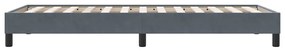 sötétszürke bársony ágykeret matrac nélkül 80x210 cm