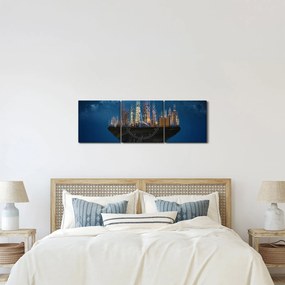 Kép - A lebegő város az űrben (órával) (90x30 cm)