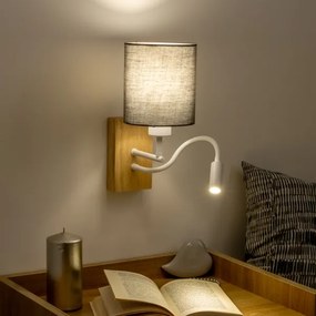 Brilagi - LED Fali lámpa NUBILA WOOD 1xE27/25W/230V + LED/3W tölgy/antracit