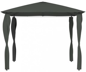 antracitszürke pavilon oszlop takarókkal 3 x 3 x 2,6 m 160 g/m²