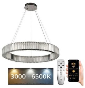 NEDES LED Dimmelhető csillár zsinóron LED/50W/230V 3000-6500K króm + távirányítás ND3545