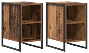 vidaXL Éjjeli asztal 2 pcs Öreg fa 39.5 x 30 x 50 cm Faanyag