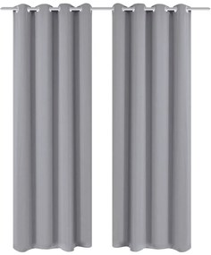 2 db szürke sötétítőfüggöny fémkarikákkal 135 x 245 cm