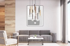 Italux modern függeszték alinos fekete réz arany itxpnd-24019-14a-bk