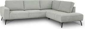 Világosszürke zsenília sarokkanapé (jobb oldali-L alakú) Amsterdam – Scandic