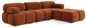 Narancssárga bársony moduláris sarokkanapé Lokua – Makamii