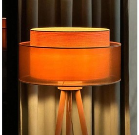 Duolla - Állólámpa WOOD BOHO 1xE27/15W/230V átm. 45 cm réz/barna/bézs