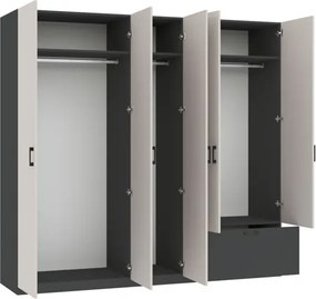 ALTA WARDROBE 5D1S ANTHRACITE+CASHMERE