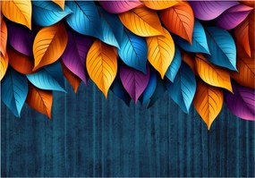 Fotótapéta Levelek Színes Beton Levelek Hálószoba Nappali Tapéta 200x140