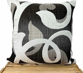 Díszpárnahuzat 45x45 barna dombornyomott 3d vastag levelek elegáns