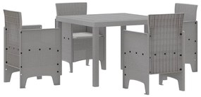 vidaXL Kert étkező szett 5 pcs Világosszürke Polipropilén