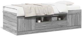 szürke sonoma kanapéágy fiókkal matrac nélkül 75x190 cm